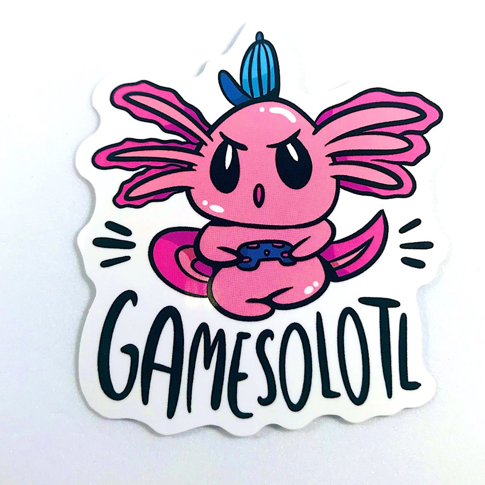 Gamer Axolotl Crazy Trending WaterProof Single Decor Accent Sticker